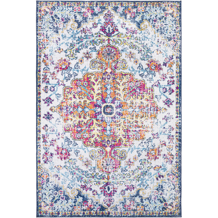 Bungalow Rose Oriental Blue/Red/Beige Area Rug Wayfair